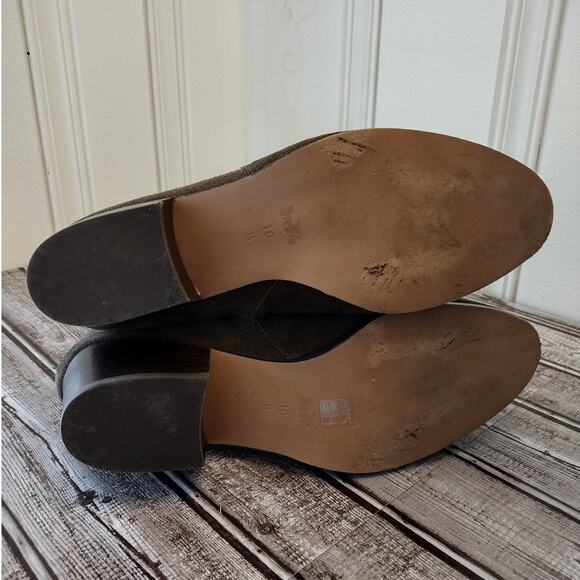 Coach | Dark Olive Green Suede "Patricia" Ankle Boots 10B - Picture 12 of 14